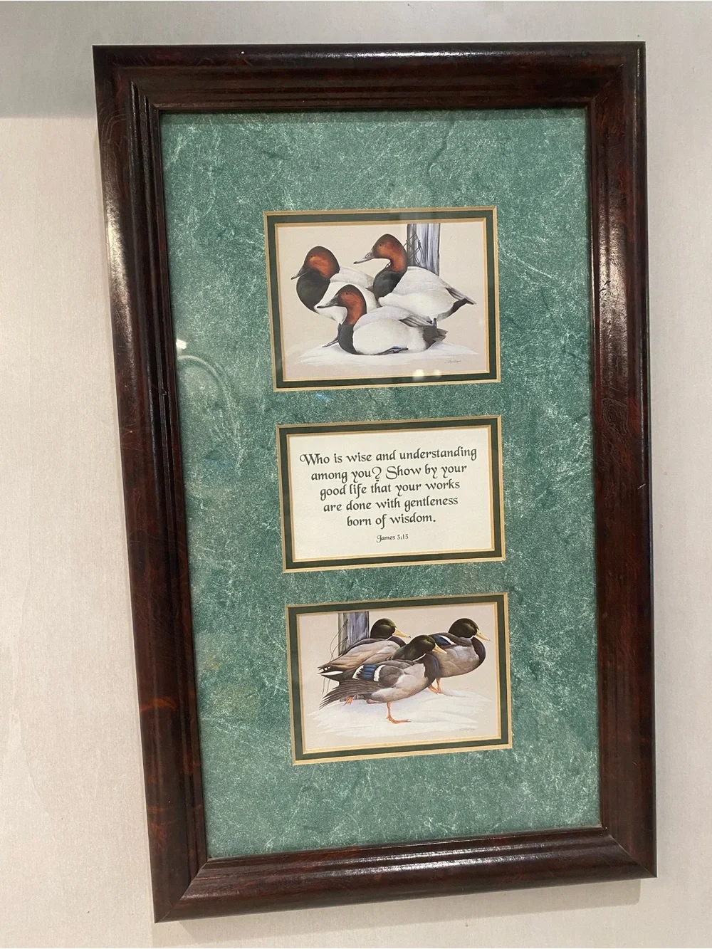 VTG Dicksons Art LaMay Duck Print Frame James 3:13